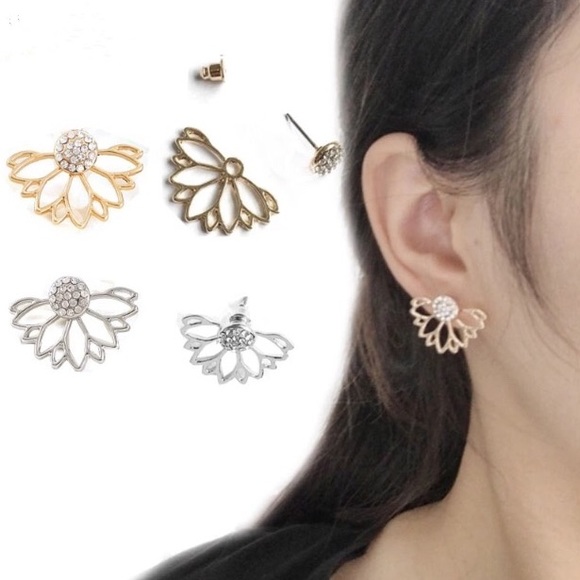 NEW!๐๐๐ผFLOWER BLING JACKET STUDS! ๐ผ๐๐GOLDEN! - Picture 6 of 8